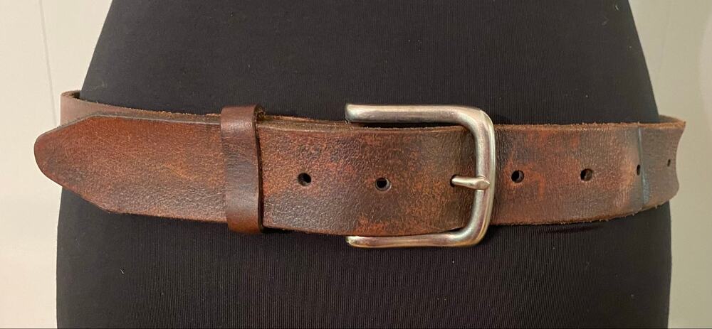 Wrangler Genuine Leather Brown Distressed Belt Removable Buckle 1.5” XL 36" -42"